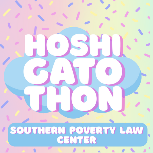 Southern Poverty Law Center on a rainbow sprinkle background