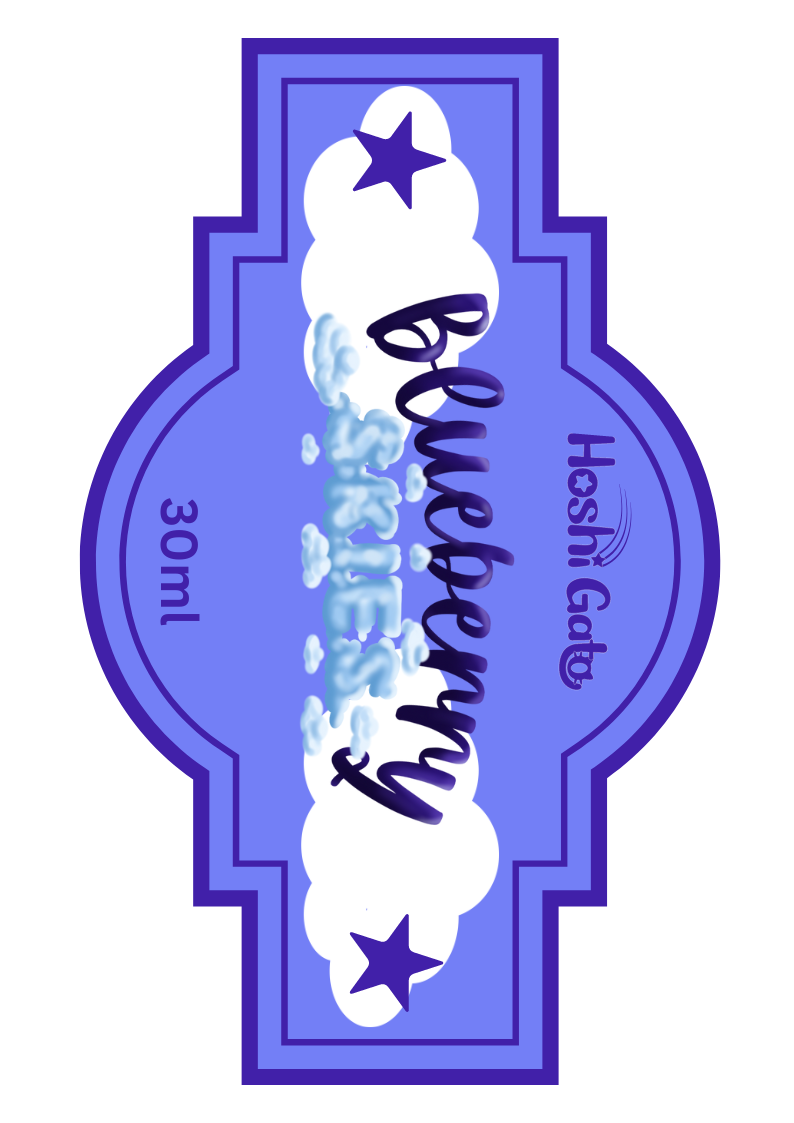 Closeup of blueberry skies's label