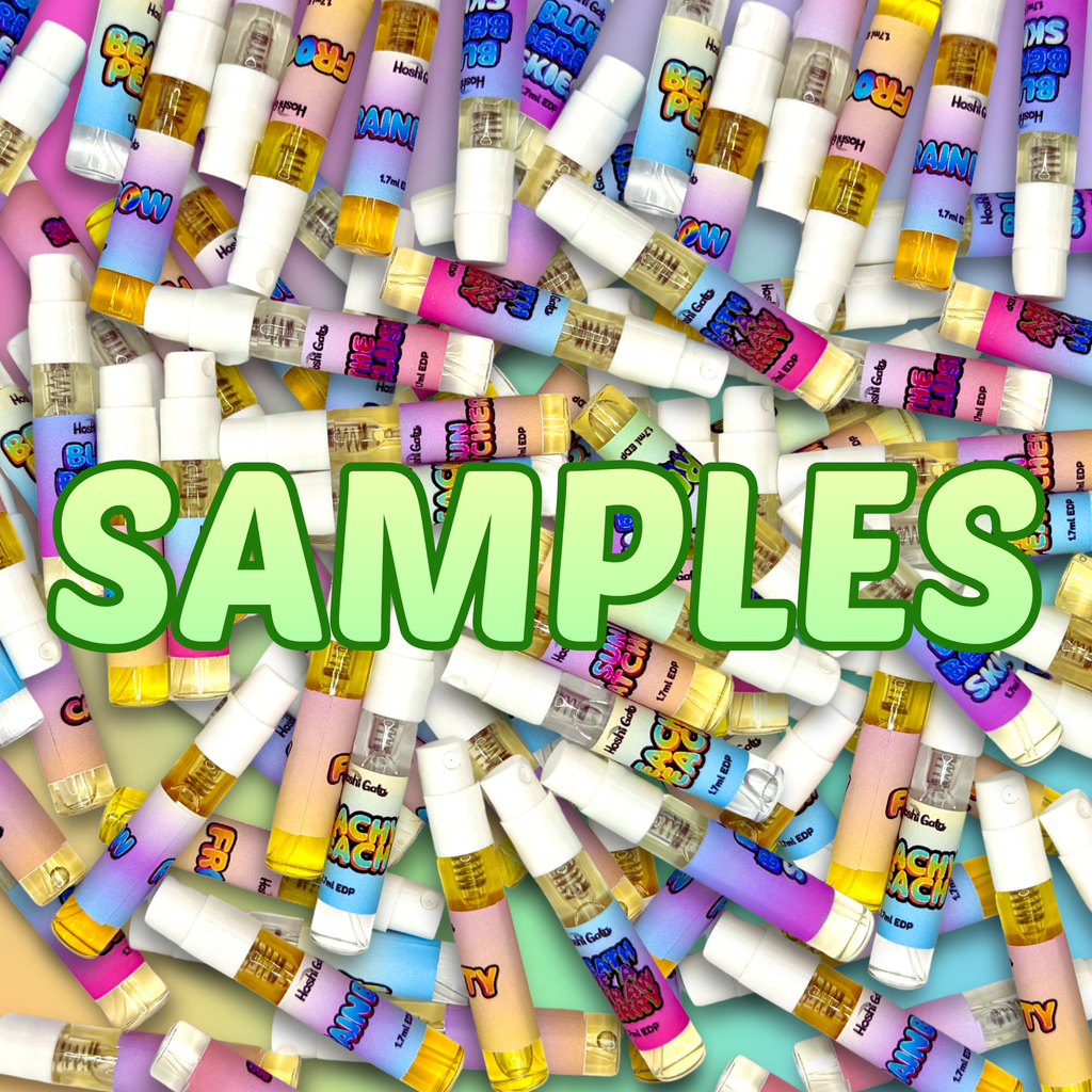 Piles of Hoshi Gato Samples with the text "samples"