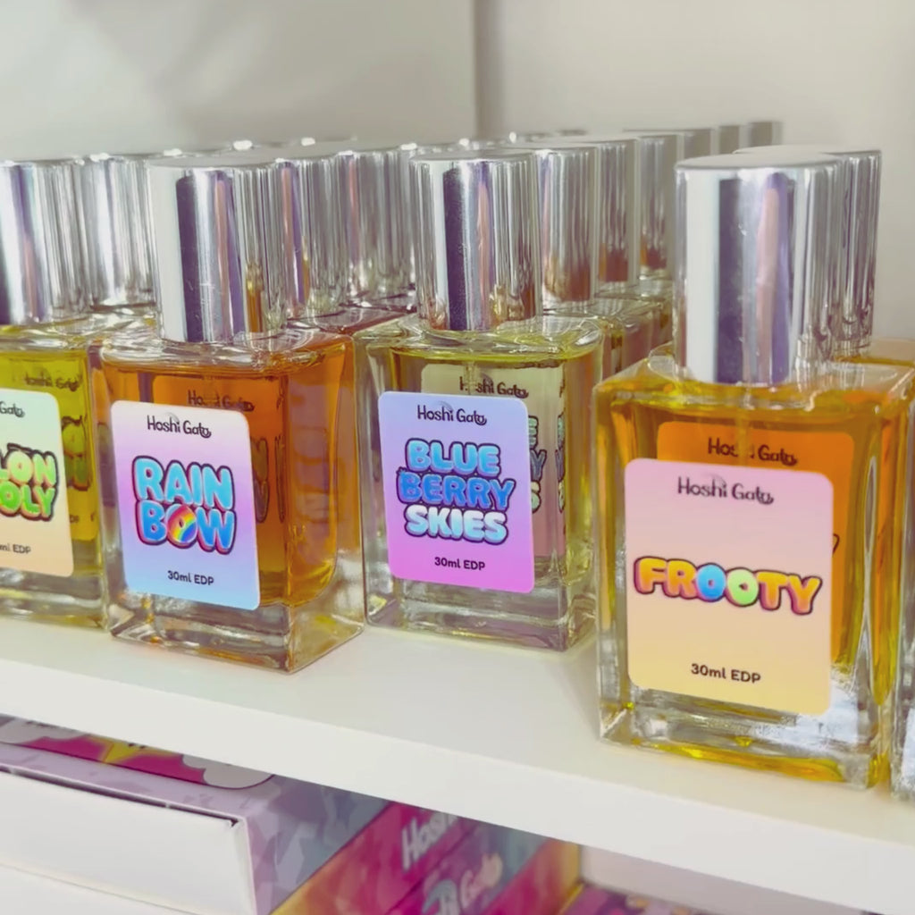 Blueberry Skies being placed on a shelf video.